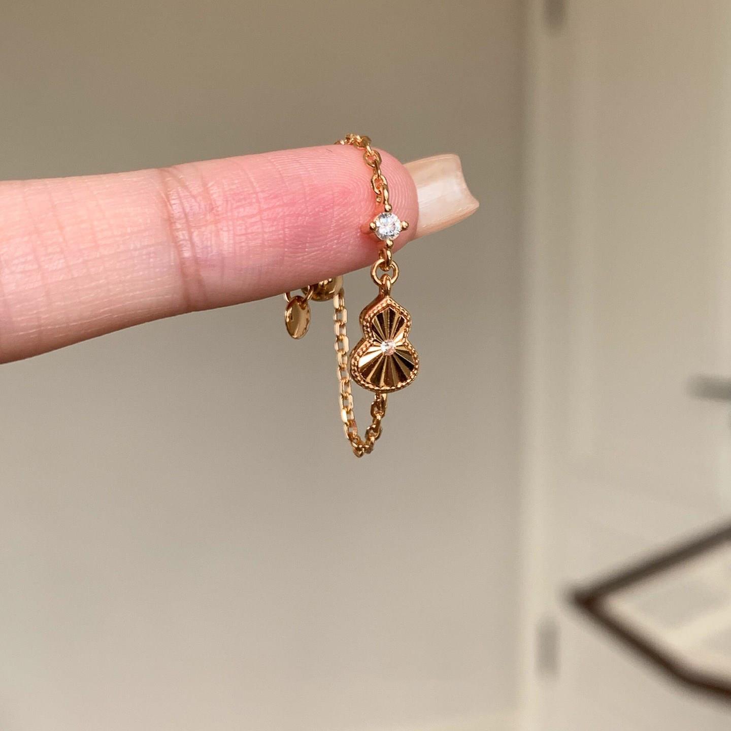 S925纯银mini葫芦戒指女小众设计图片