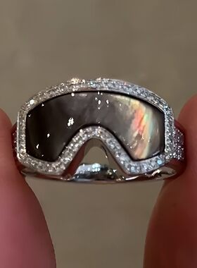 S925纯银滑雪镜戒指2025新款爆款