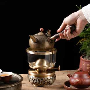 潮汕传统铜艺煮茶铜灯煤油灯空气灯茶炉复古老式酥油灯手工小铜壶