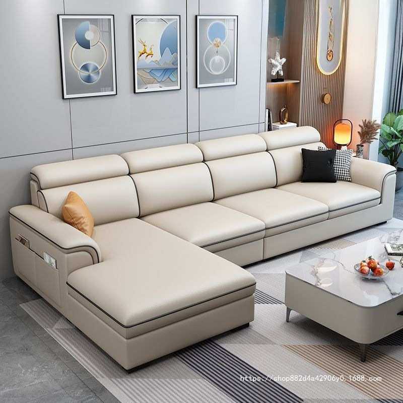 欧式客厅布艺沙发小户型简约现代免洗科技猫抓布整装组合家具