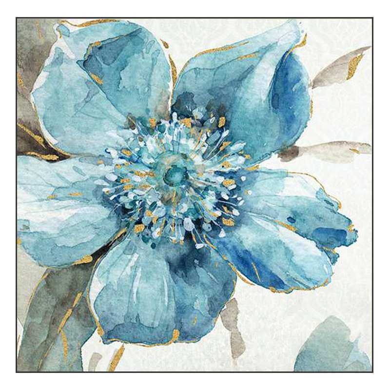 油画手绘《蓝伊》客厅花卉装饰画玄关抽象挂画餐厅现代纯手工壁画