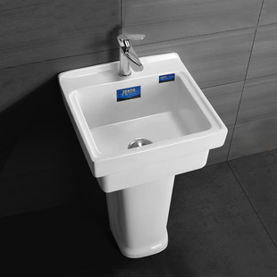 加高拖把池台控下水器陶瓷u阳台落地卫生间洗衣池拖把池带龙头一