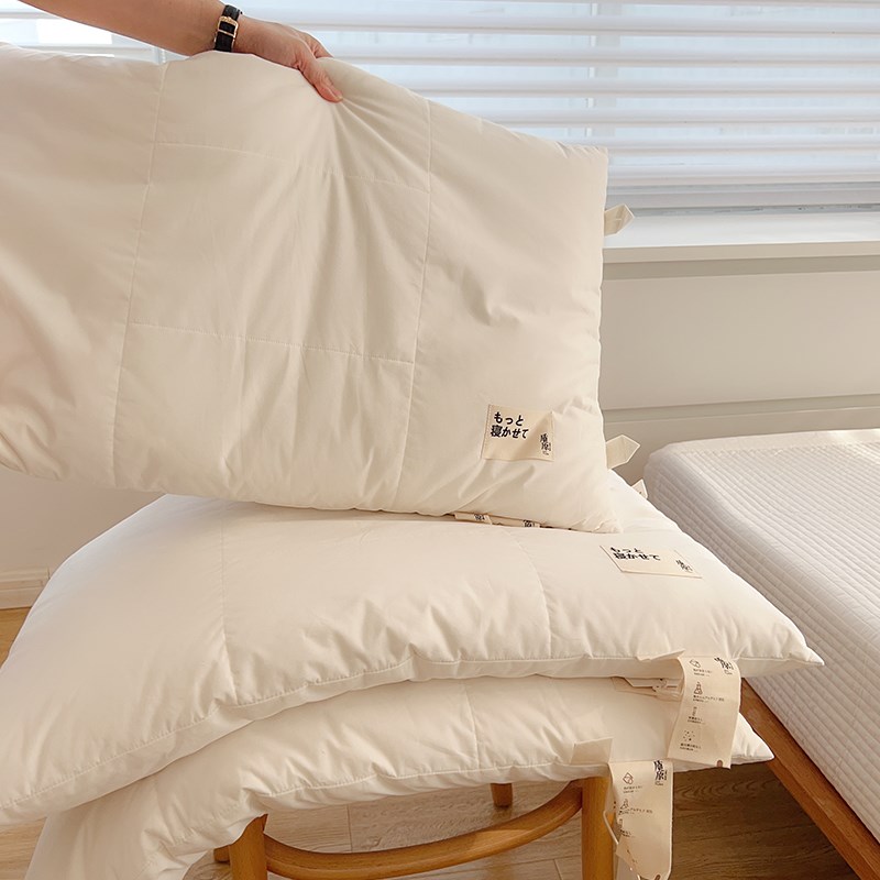 在耳边简约里外全棉棉花枕芯A类抑菌护颈低枕软枕N单人矮枕48*74c