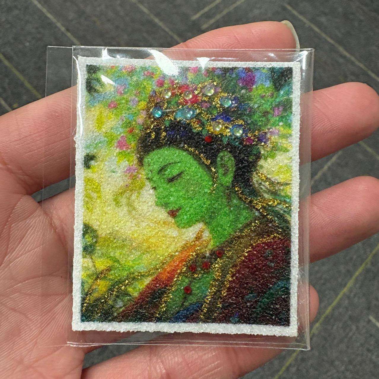 新非遗手工宝石画布摩利支天前世今生黄财神绿度母4*5卡芯