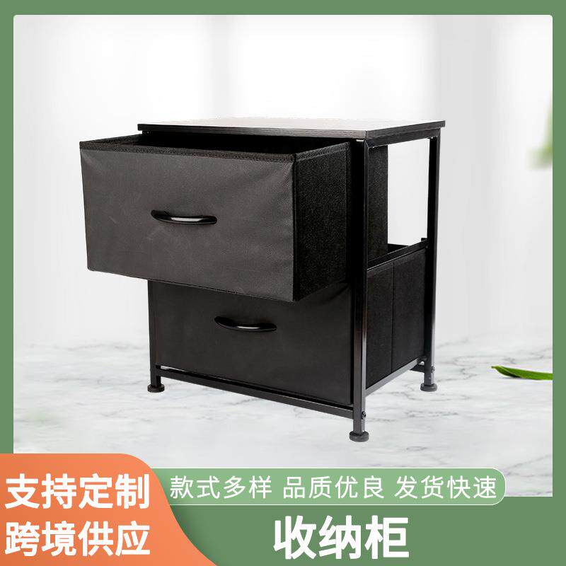 厂家皮革抽屉式收纳盒可折叠布艺桌面收纳箱家用玩具杂物柜