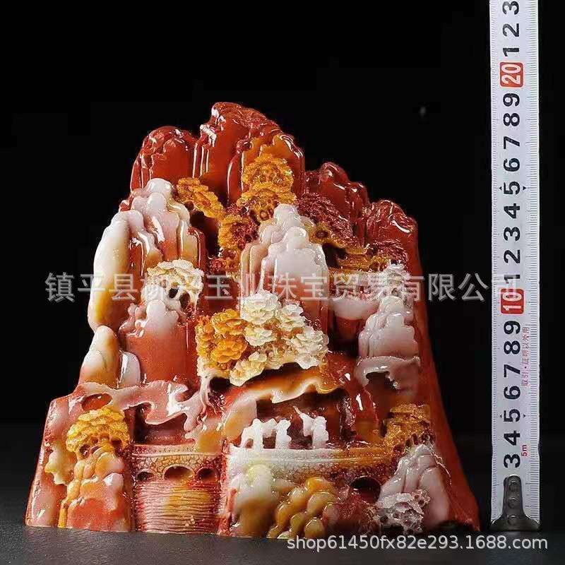 仿寿山石摆件 南阳独山玉山水摆件 步步高升家居饰品奇石摆件