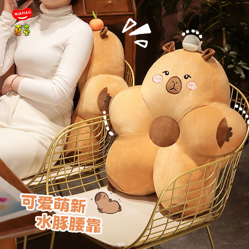 水豚办公室腰靠靠垫座椅床上看书护腰垫靠枕久R坐神器腰枕靠背抱