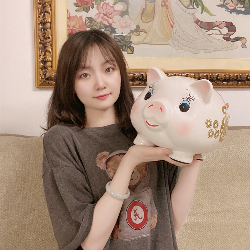 陶瓷猪存钱罐不可取202u1年新款结婚只进不出大人男孩儿童储蓄罐