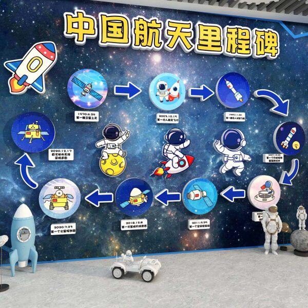 幼儿园中国航天航空里程碑环创科技爱国太空主题文化走廊教室墙贴
