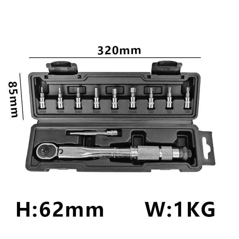 1/4"快脱自行车扭力扳手11件套机械预置式力矩扭力扳手套装工具