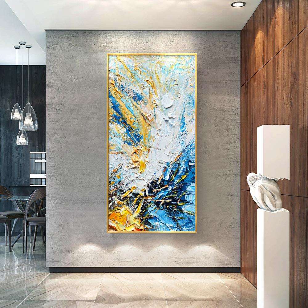 资深画师纯手绘油画抽象挂画现代走廊客厅玄关壁画手工立体大芬村