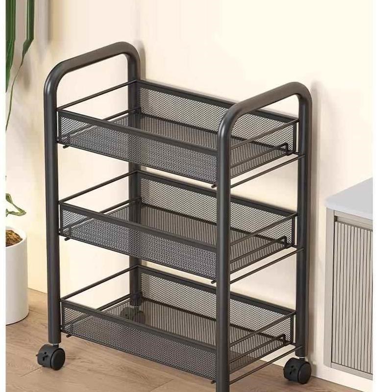 浴室不锈钢推车储物架浴室地板B立式多层储物架厨房分层储物柜