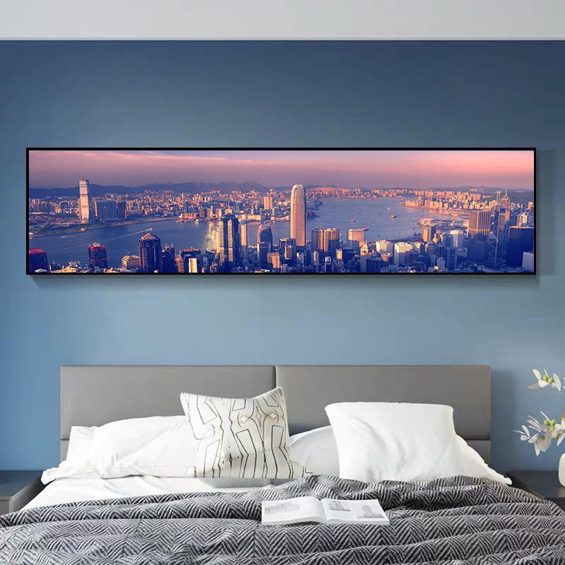 风景卧室装饰画酒店床头画主卧温馨城市风景画快捷酒店用墙上挂画
