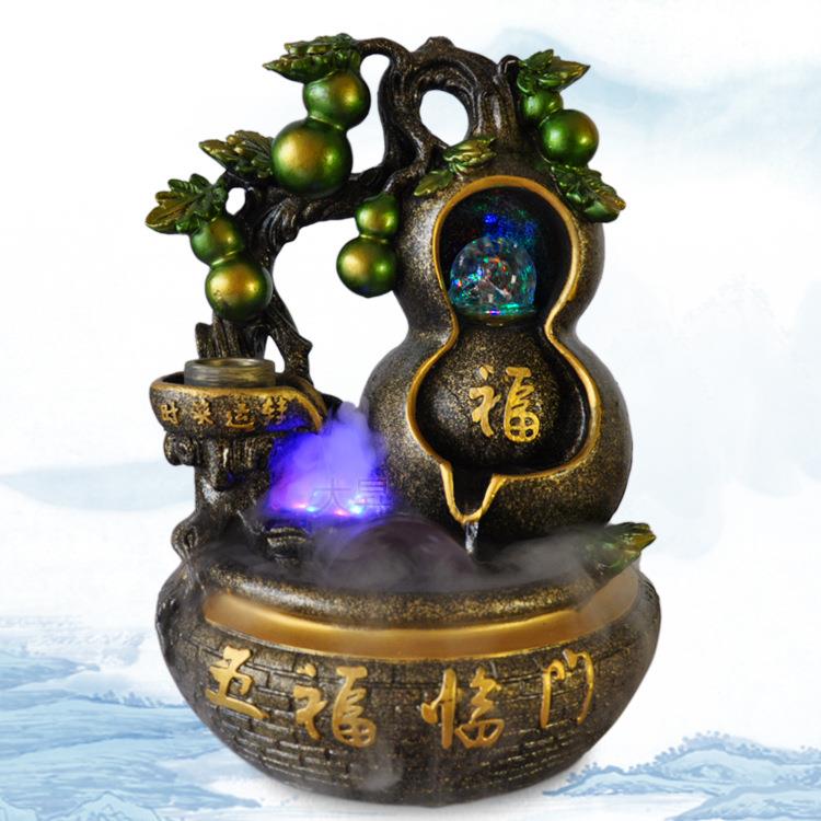 创意葫芦流水工艺品家装摆设品流水喷泉树脂喷泉客厅摆件厂家