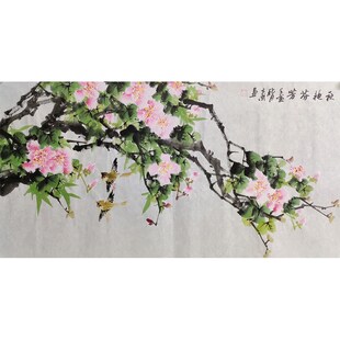 纯手绘三尺国画芙蓉花秋艳芬芳客厅挂画