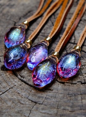 星结晶  宇宙玻璃星空球送女友情侣礼物饰品星空吊坠毛衣链手链