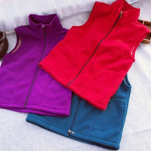 秋冬加厚双面摇粒绒保暖立领坎肩马甲开衫 男 外套情侣中老年妈妈装