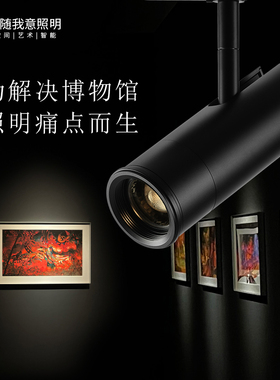 轨道射灯明装聚光专业博物馆美术馆展会滑轨灯变焦防眩调光展览灯