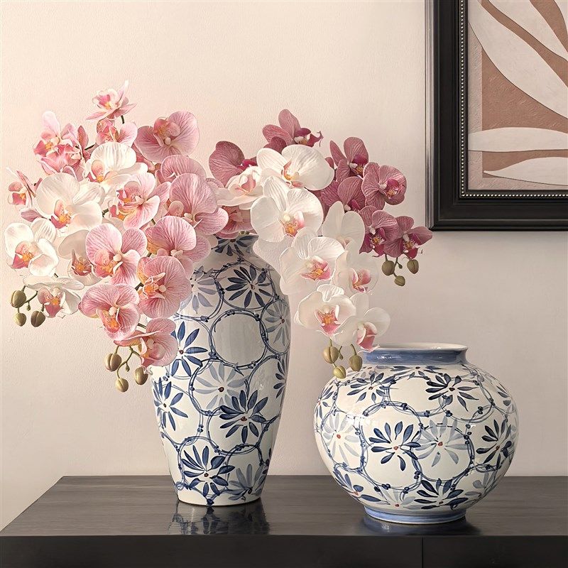 态生活中式轻奢青花瓷陶瓷花瓶餐厅茶室电视柜高级感插花陶罐摆件,家居饰品,花瓶,淘宝优惠券,粉丝福利购,淘宝优惠卷