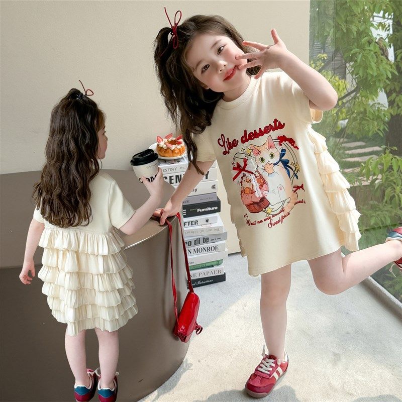 女童甜美短袖t恤裙夏季儿童洋气连衣裙子小女孩卡通公主裙女宝宝,童装/婴儿装/亲子装,连衣裙,淘宝优惠券,粉丝福利购,淘宝优惠卷