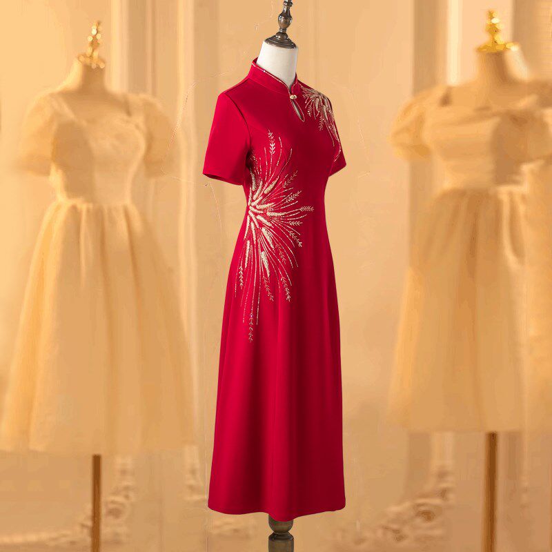 喜婆婆婚宴装夏季高端高贵端庄丈母娘婚礼服旗袍妈妈结婚礼服大气