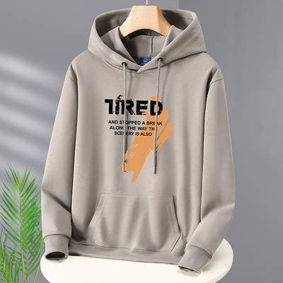 秋冬国潮纯棉连帽卫衣男宽松加绒加厚青少年学生帽衫春秋潮流外套