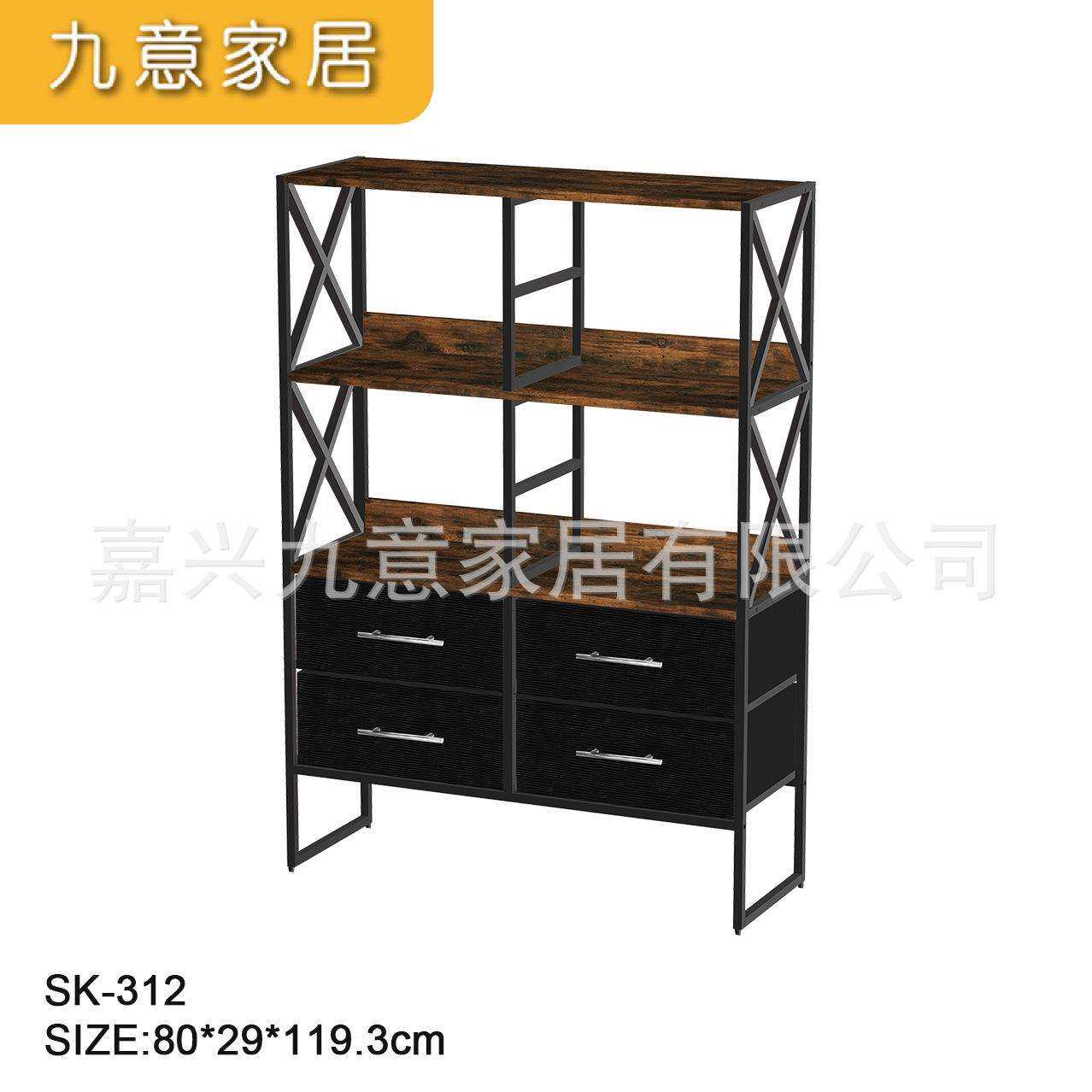 双层电视柜无纺布艺抽屉收纳柜置物架床头柜梳妆台织物铁架电脑桌