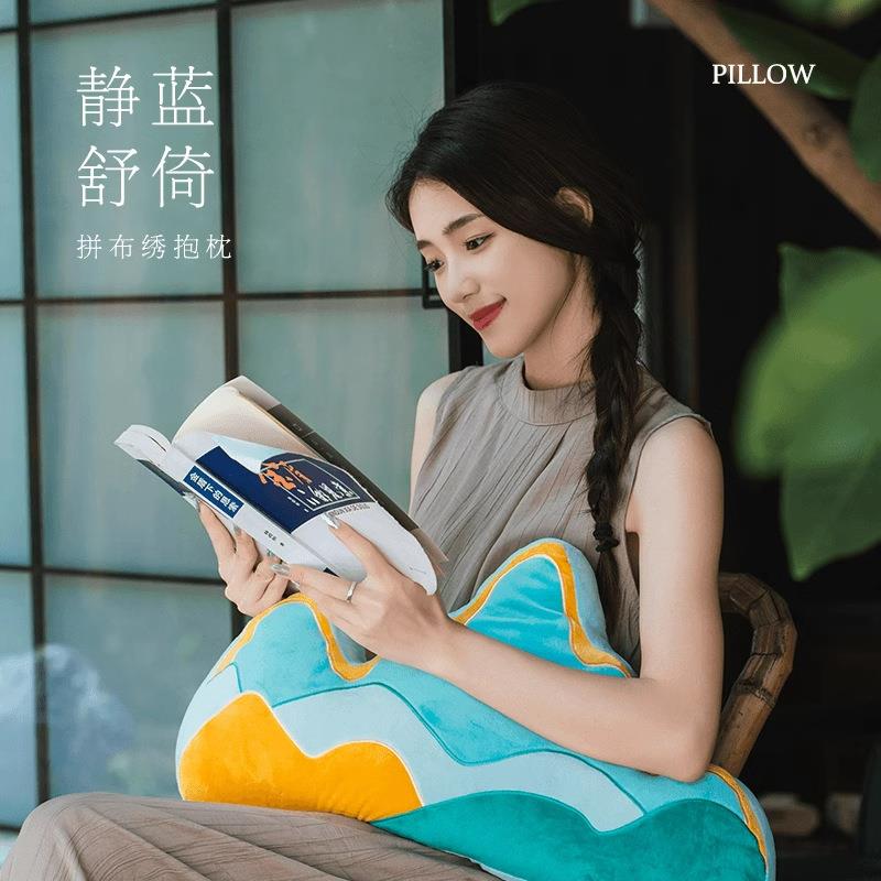 新中式靠山创意抱枕客厅沙发办公室椅子腰异形艺术座椅护腰靠垫