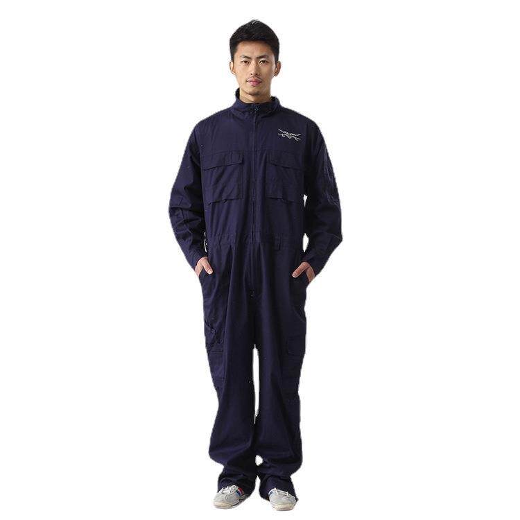 上海厂家纯棉男连体工作服船员工装透气工程电工套装制服透气性