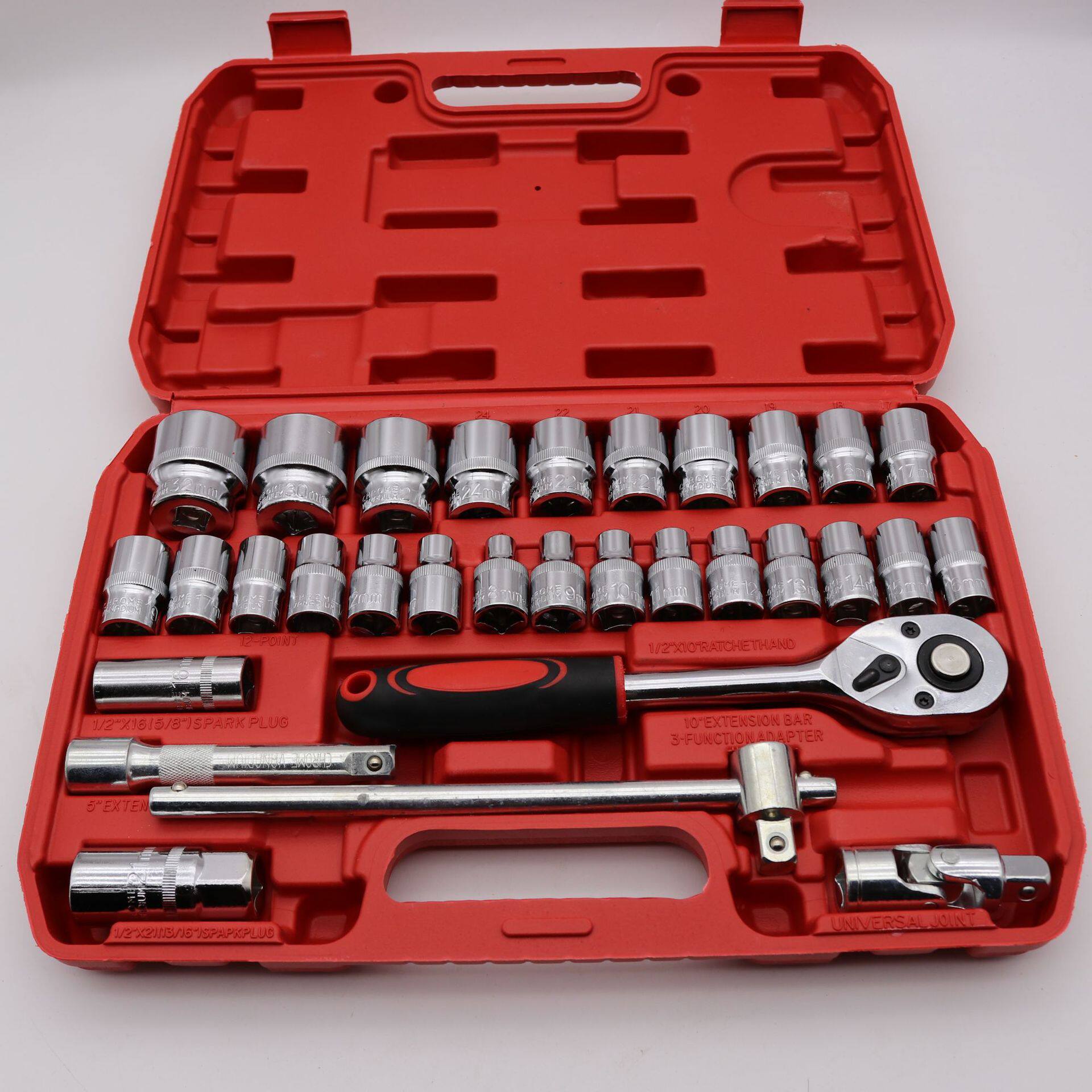 厂家32件套套筒组套套筒扳手火花塞工具组合套装