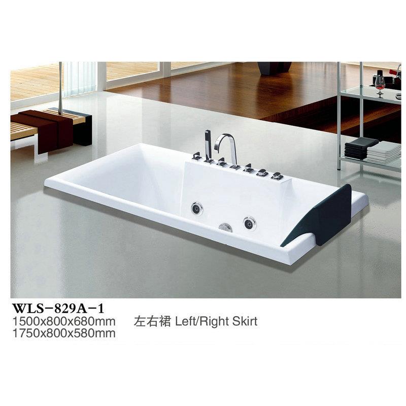 亚克力独立式冲浪按摩浴缸嵌入式小型家用带靠枕五件套浴缸829A-1
