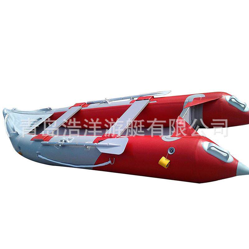 浩洋之星厚皮划HYK-370双艇人船钓鱼船橡皮艇气加垫船锋冲舟