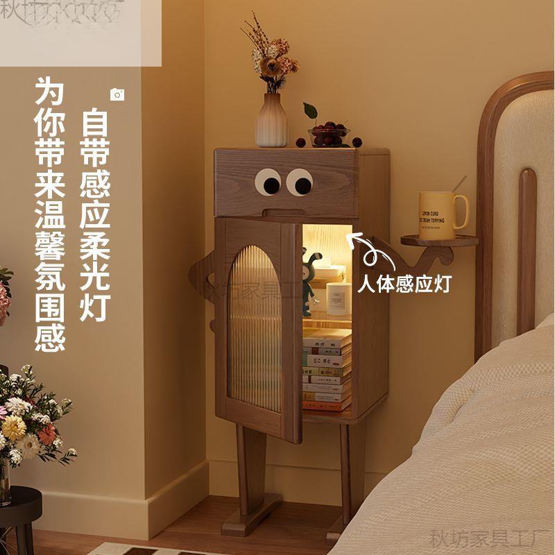 机器人造型带灯床头柜客厅实木边几电视置物柜侧边柜创意床头柜