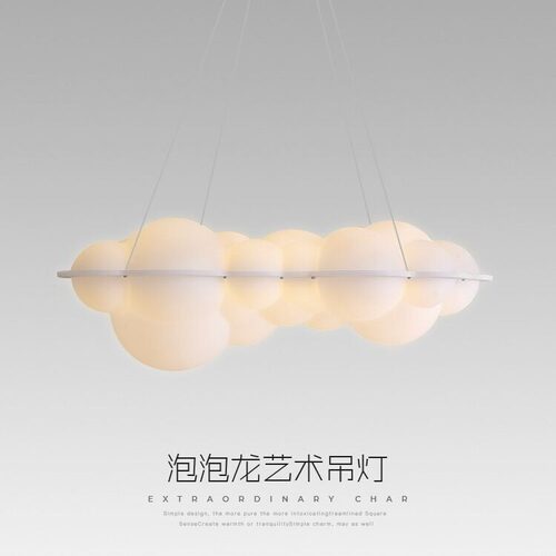 轻法式奶油风云朵吊灯北欧?