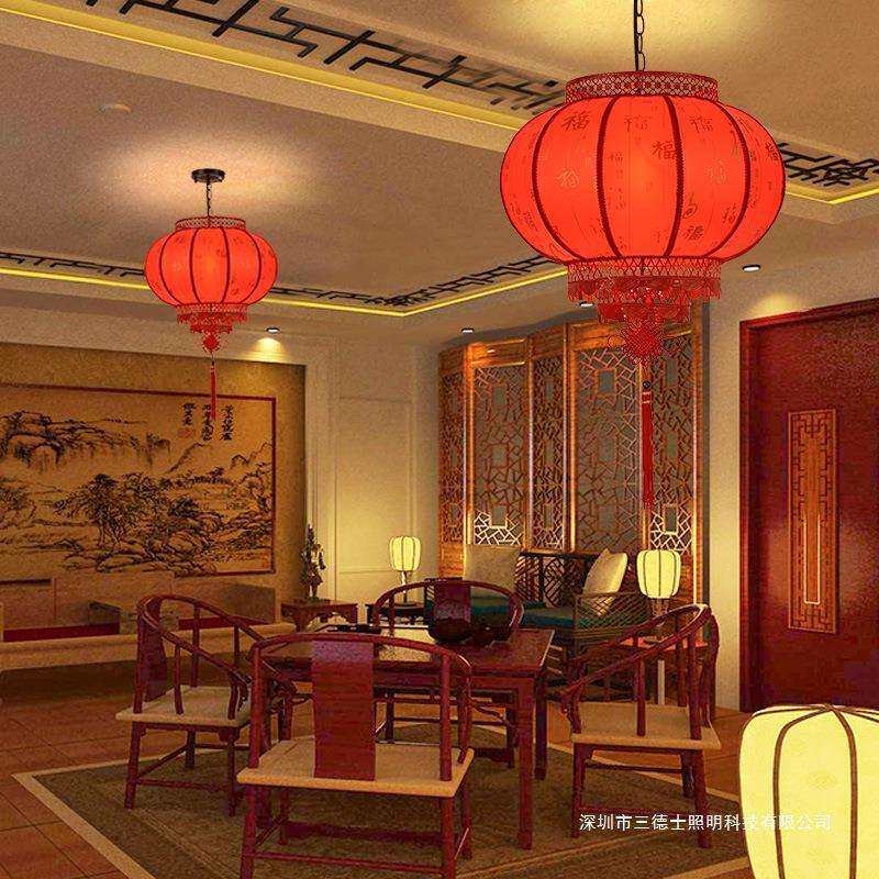 中式木艺仿古小吊灯茶楼餐馆阳台走廊过道灯笼吊灯中国风店铺商用