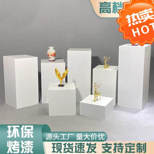 现做烤漆展示台方形橱窗模特站台底座服装店陈列展柜展会木质展台