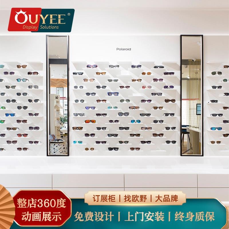 欧野展柜眼镜展示柜商用 时尚设计近视眼镜陈列柜多层墨镜展示架