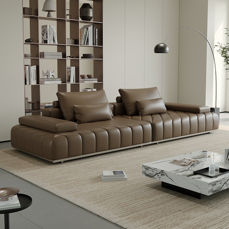 2025新款意式极简劳伦斯罗兰沙发客厅客厅轻奢别墅U大户型真皮沙