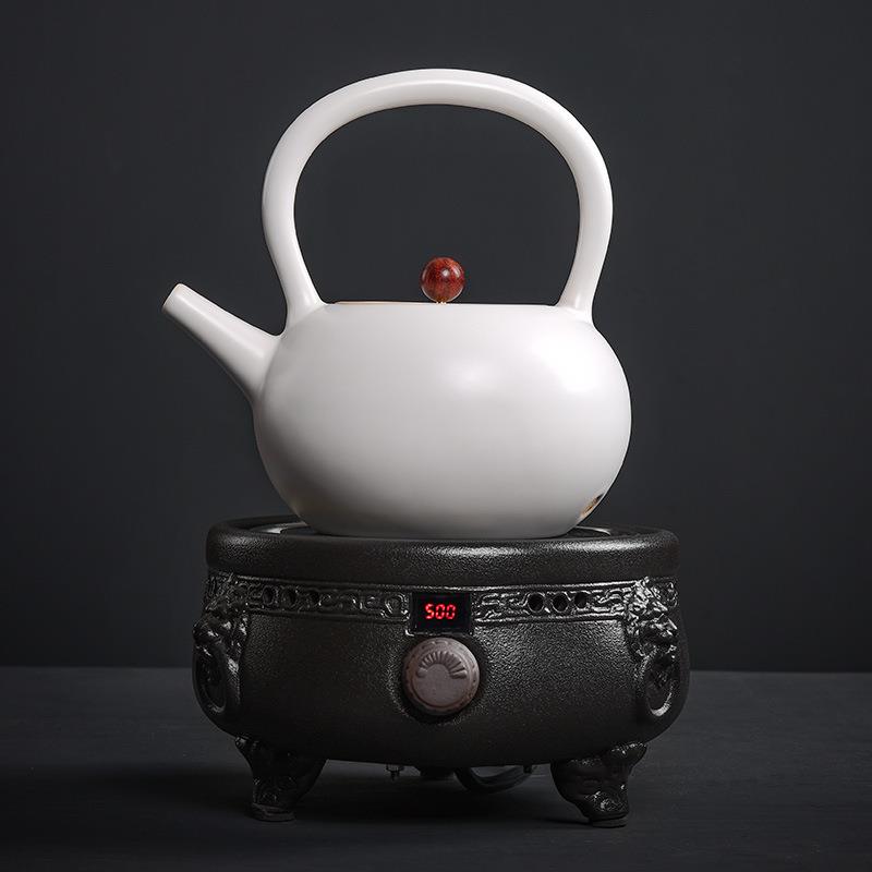 明火炭烤柴烧手工烧水壶陶瓷茶壶煮茶壶围炉煮茶壶五行大号烧水壶