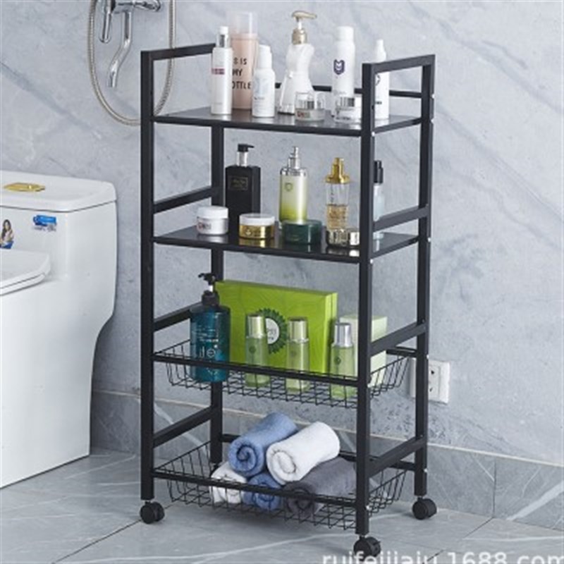 家用菜篮子置物架多层落地厨房用E品小推车储物架桌面收纳架子