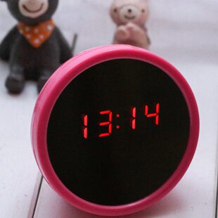 闹钟创意电子迷你夜光镜子床头个性时钟小型简约学生用钟表卧室小
