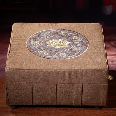 礼佛拜垫跪拜家用寺院磕大头拜垫方形中式禅绣莲花拜佛垫加厚拜蹲