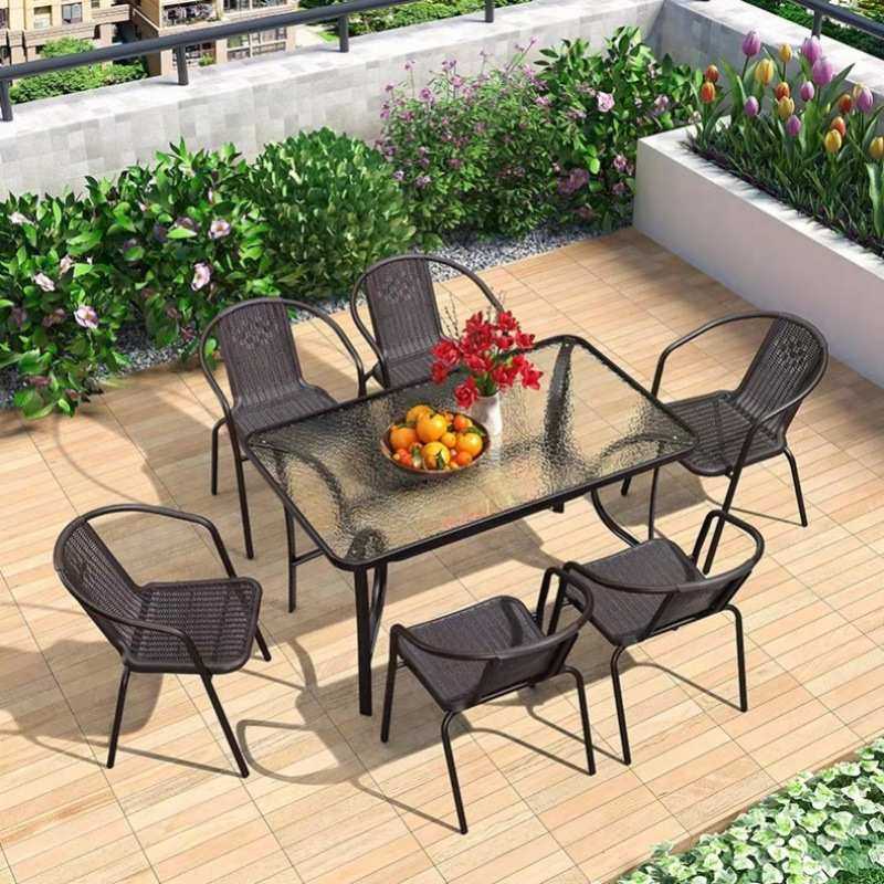 户外阳台休闲桌椅组合庭院简约室外铁艺露天椅露台餐桌花园餐桌椅,3C数码配件,USB灯,淘宝优惠券,粉丝福利购,淘宝优惠卷