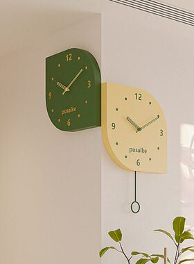 钟表双面挂钟角挂表家用静音拐新款现代简约餐厅转角客厅2024时钟