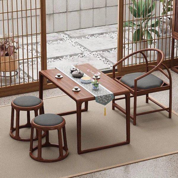 新中式阳台茶桌椅小户型阳台茶桌黑胡桃木简约实木禅意泡茶台原木,商业/办公家具,茶台/茶桌,淘宝优惠券,粉丝福利购,淘宝优惠卷