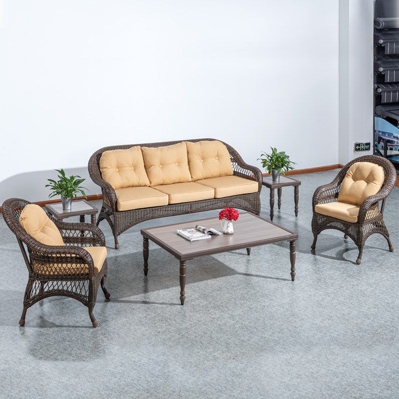 北欧户外藤编沙发室外阳台庭院花园别墅酒店客厅休闲沙发组合,住宅家具,户外沙发,淘宝优惠券,粉丝福利购,淘宝优惠卷