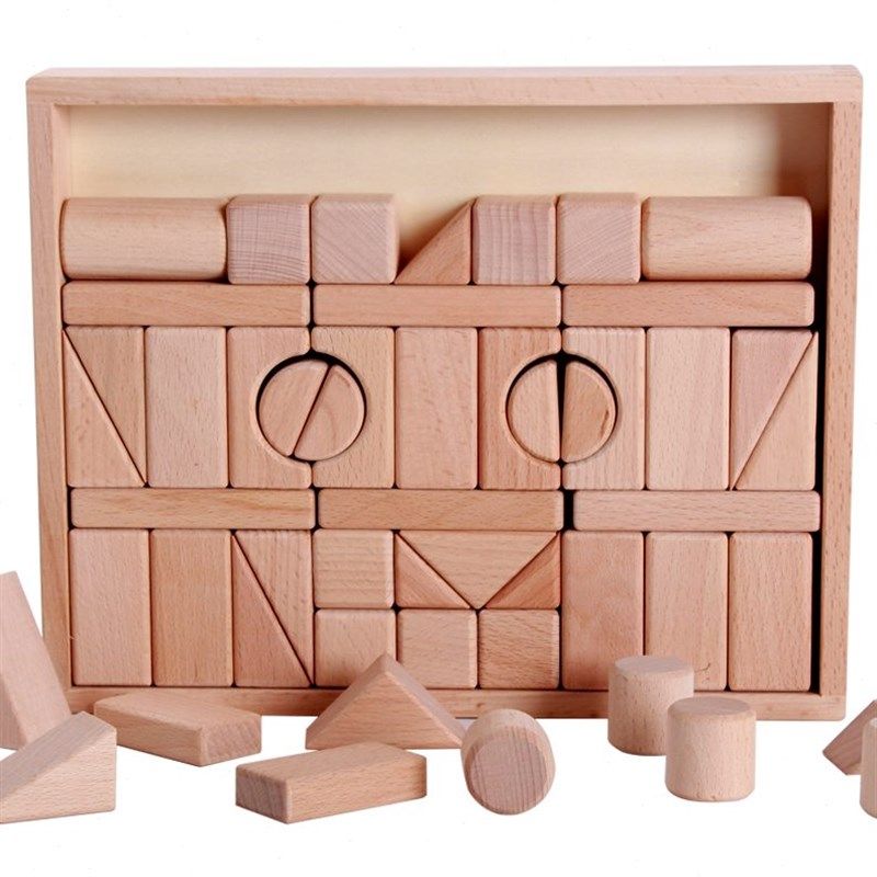 木制可啃咬原实木环保大颗木头拼装积木玩具1-2-3-6周岁儿童礼物