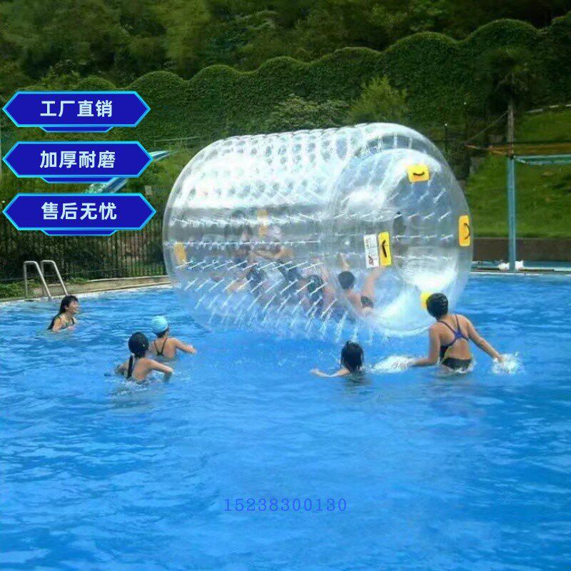 水上滚筒球公园夜市摆摊游乐设备儿童手摇船天鹅电动船充气水池