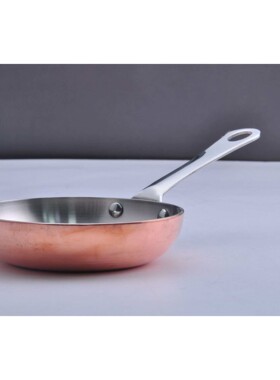 304不锈钢铜煎锅早餐煎蛋牛肉饼锅宝宝辅食热油铜小锅12