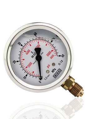 供应德国WIKA不锈钢充油压力表耐震注油充油YBN63 60MPA 8600PSI